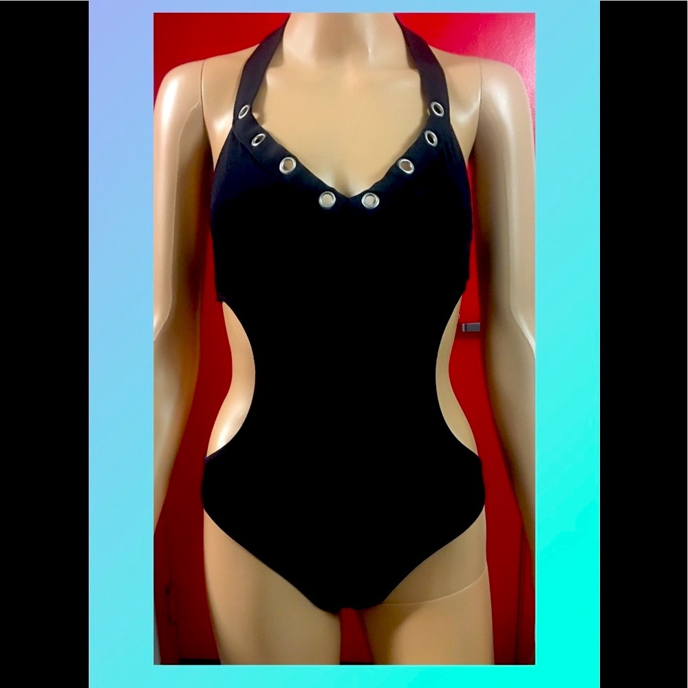 Black Anne Cole Swimsuit Elongated Monokini